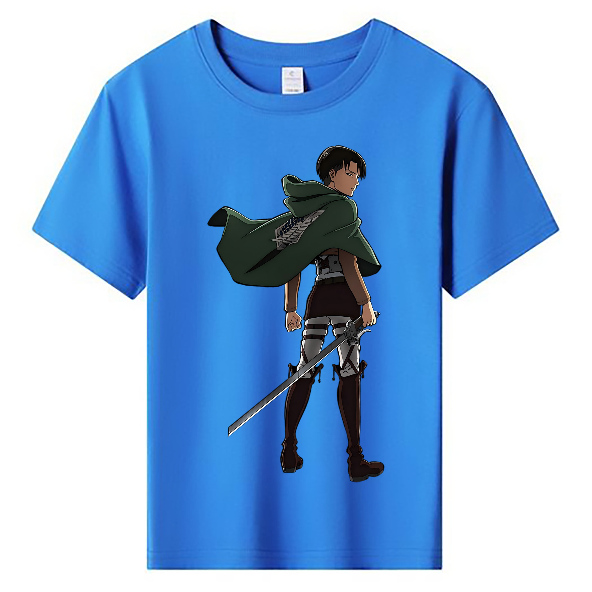 （画像用） 進撃の巨人 リヴァイ·アッカーマン Attack on Titan Levi Ackerman 綿100％キッズTシャツ（フロントプリント）